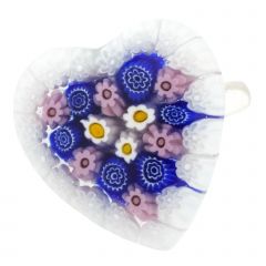 Murano Millefiori Heart Ring - White