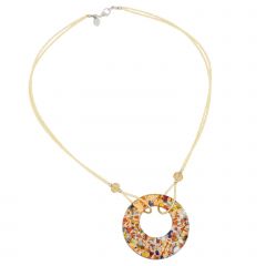 Murano Lava Necklace - Gold Confetti