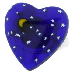 Murano Millefiori Heart Ring - Starry Night