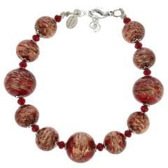 Starlight Balls Murano Bracelet - Red