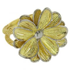 Daisy Flower Sterling Silver Gold-Plated Ring
