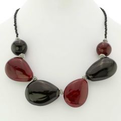 Vesuvio Murano Glass Necklace - Red and Black