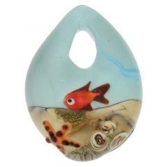 Ocean Life Teardrop Murano Pendant