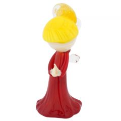 Murano Glass Small Hanging Angel Ornament - Red