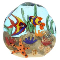 Murano Glass Sea Floor Aquarium Paperweight Sculpture