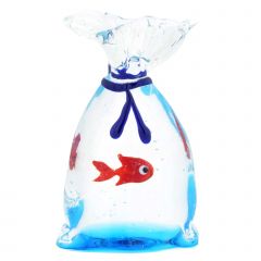 Murano Glass Aquarium Bag With Tropical Fish - 3 inches