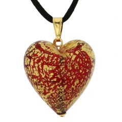 Heart Pendant Ca D'Oro - Ruby Red