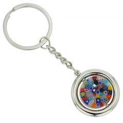 Murano Millefiori Disk Keychain - Multicolor
