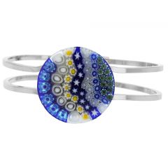 Venetian Reflections Metal Bracelet - Blue Millefiori