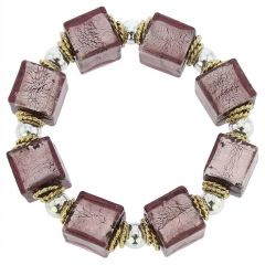 Brillio Venetian Cubes Bracelet - Purple