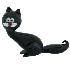 Murano Glass Black Venetian Cat