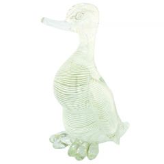 Vintage Murano Glass Filigrana Duck