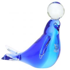 Murano Glass Seal - Aqua Blue