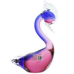 Murano Glass Swan - Rose and Blue