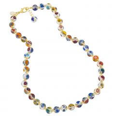 Murano Mosaic Necklace - Transparent Multicolor