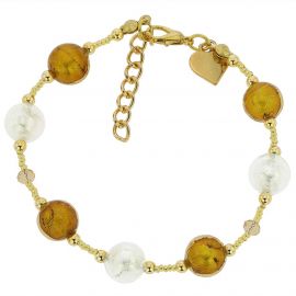 EverReena Beads Fashion Yellow Luminous Murano Glass for Silver Bracelets