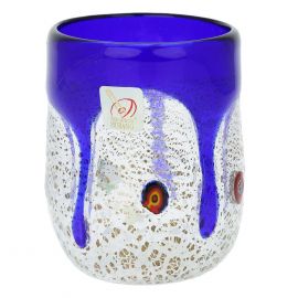 GlassOfVenice Blue hotsell Swirls Murano Glass Tumbler