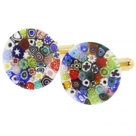 Murano Glass Millefiori Cufflinks | Murano Glass Jewelry For Men