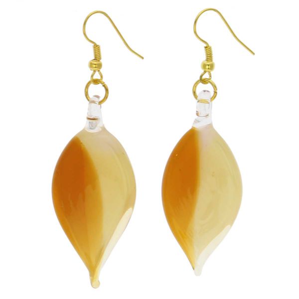 Milk and Honey Leaf-Shaped Curved Earrings
