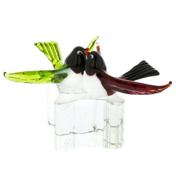 glass love birds figurines