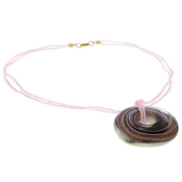 Bagel Pendant Necklace - Purple