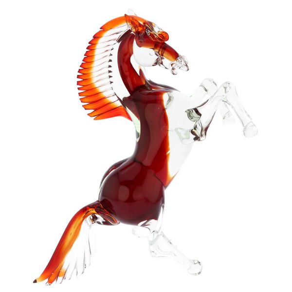 Murano Glass Horse - Cristallo Red - Large | Murano Sculptures