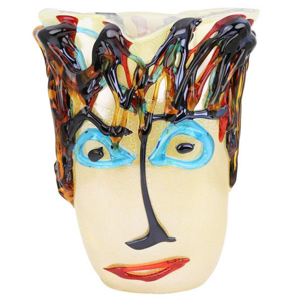 Murano Glass Picasso Head Vase - Tall