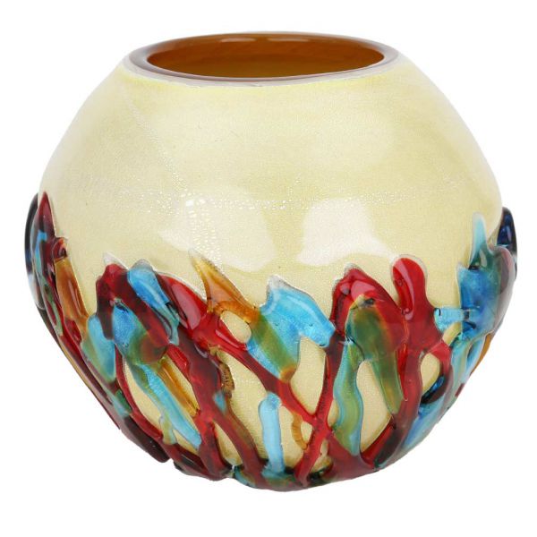 Murano Glass Vesuvio Round Vase