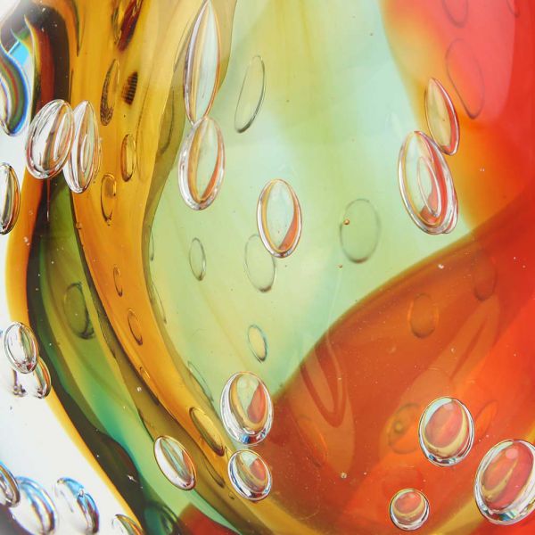 Murano Art Glass Sommerso Vase - Venetian Sunrise
