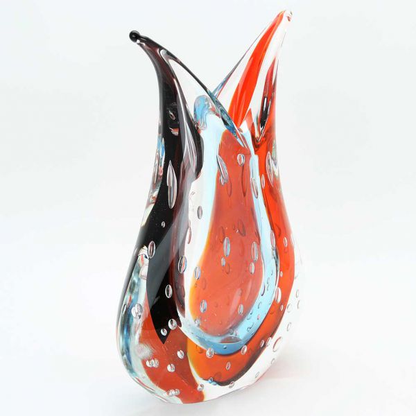 Murano Art Glass Sommerso Vase - Red and Purple