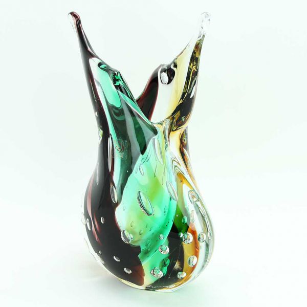Murano Art Glass Sommerso Vase - Land and Sea