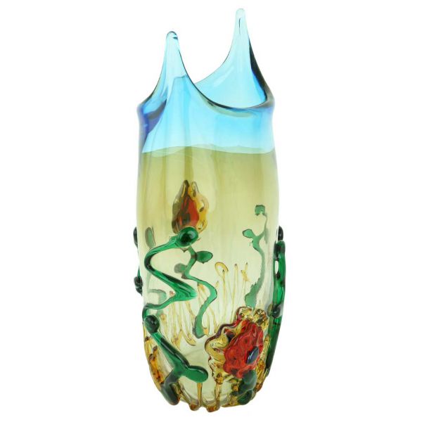 Murano Glass Tall Abstract Flower Vase
