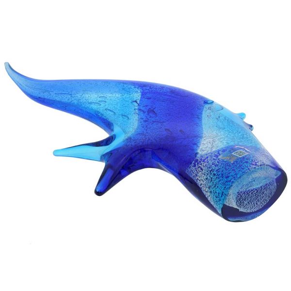 Murano Art Glass Angel Fish - Aqua Blue