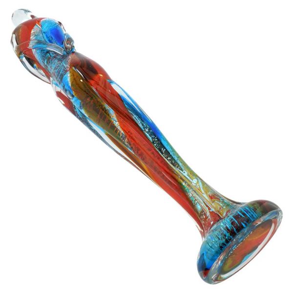 Murano Sculptures | Murano Glass Large Lovers Statue - Red Green Blue