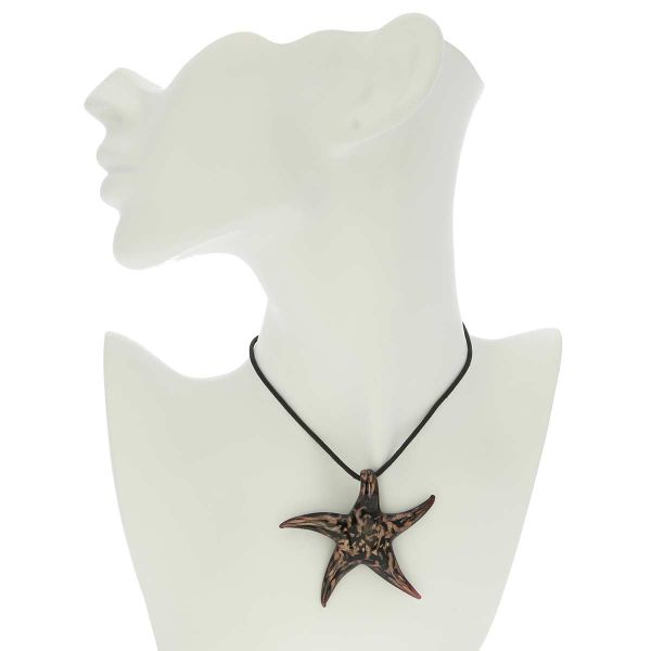 Avventurina Black and Champagne Starfish Pendant