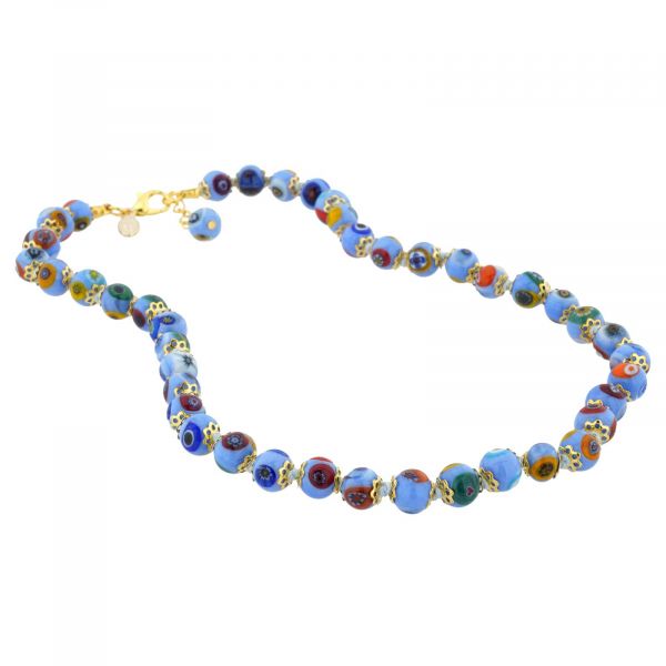 Murano Mosaic Necklace - Periwinkle