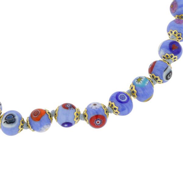 Murano Mosaic Necklace - Periwinkle