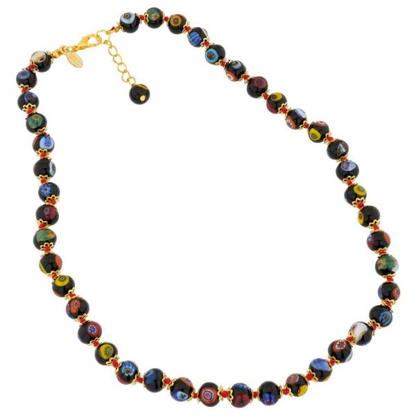 Murano Necklaces | Murano Mosaic necklace - black