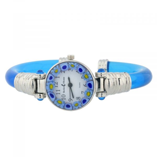 Murano Millefiori Bangle Watch - Blue