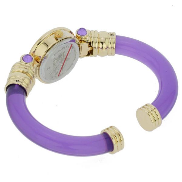 Murano Millefiori Bangle Watch - Purple