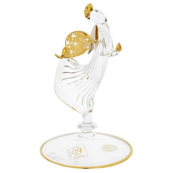 Christmas Tree Ornaments | Murano Glass Angel Figurine - Clear