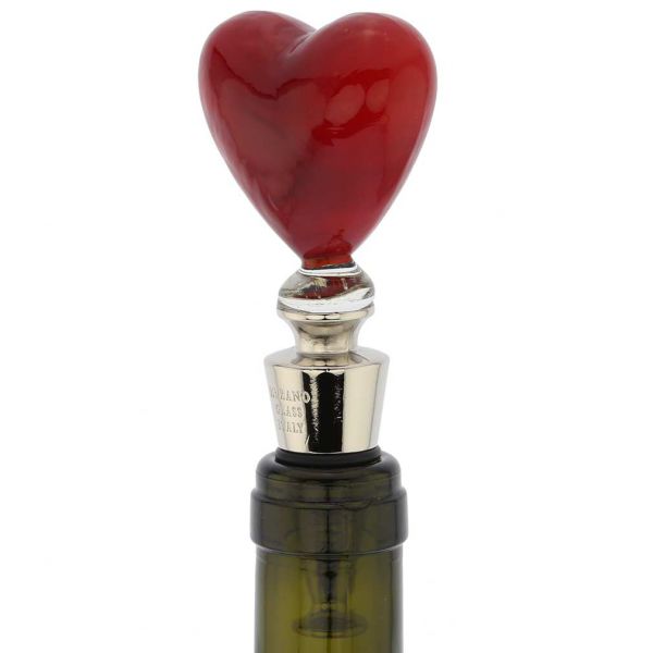 Murano Glass Heart Of Venice Bottle Stopper