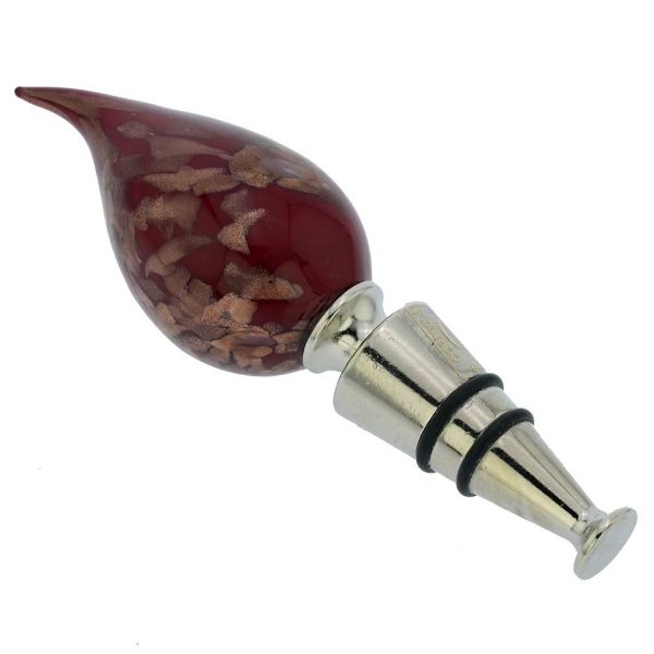 Murano Glass Red Flame Bottle Stopper