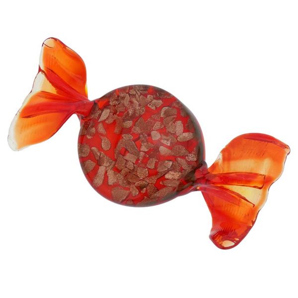 Murano Sculptures | Murano Glass Candy - Avventurina Red