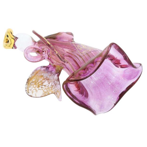 Murano Glass Angel Christmas Ornament - Purple