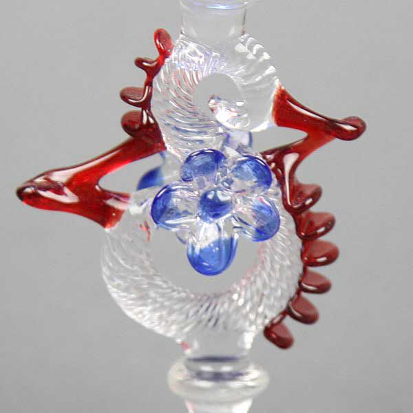 Murano Glass Wine And Champagne Glass - Blue Red
