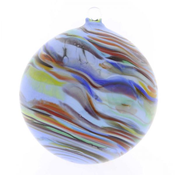 Murano Glass Chalcedony Christmas Ornament - Periwinkle