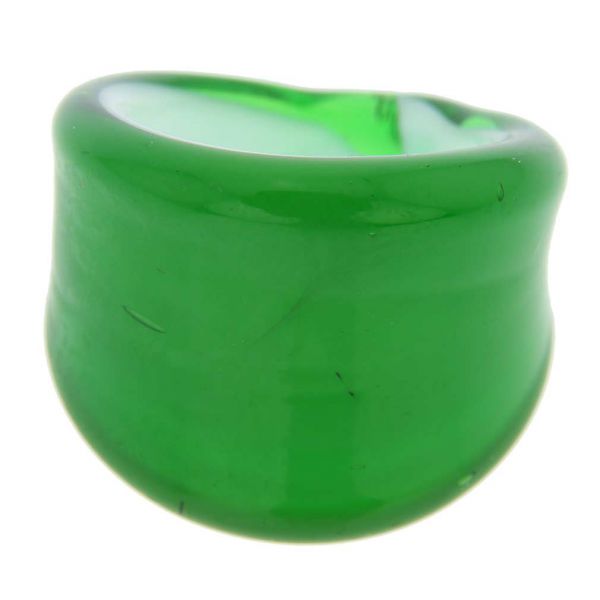 Venetian Contemporary Ring In Flat Design - Emerald Green