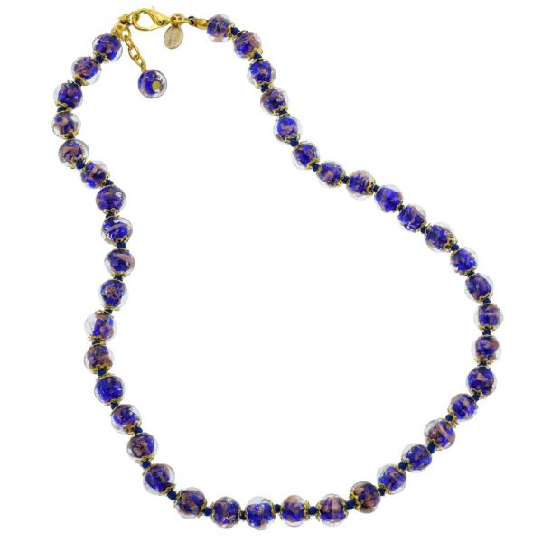 Murano Necklaces | Sommerso necklace - Navy Blue