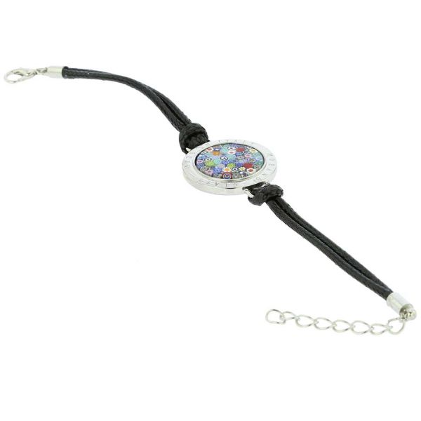 Lauretta Murano Glass Millefiori Bracelet - Black